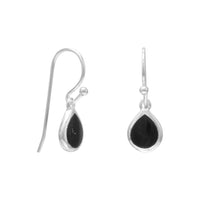 Thumbnail for Pear Inlay Black Onyx French Wire Earrings