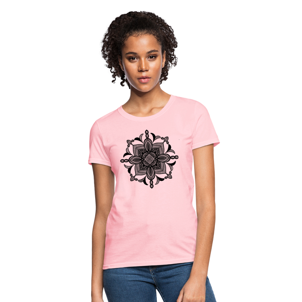 Women's T-Shirt with Handcrafted "MANDALA ARTS" - pink